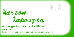marton kaposzta business card
